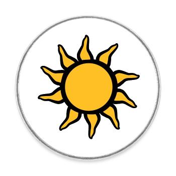 Schöne Strahlende Sonne - Runder Kühlschrankmagnet - Weiß - Vorne