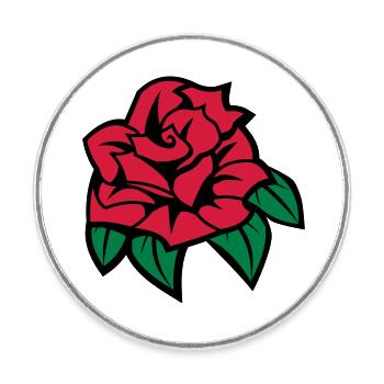 rose - Magnet rond - blanc - Devant