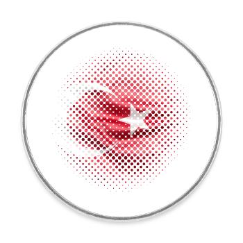Turkey Flag Moon Star Country Ismir Side Home - Round  fridge magnet - white - Front
