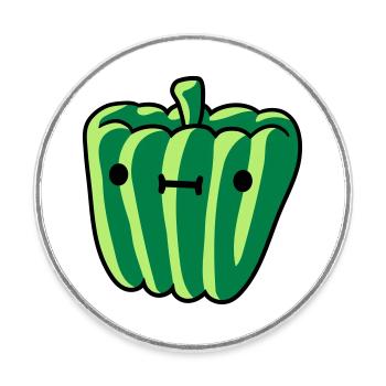 doux paprika avec visage délicieux légumes mignon le - Magnet rond - blanc - Devant