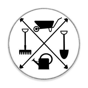 Garten - Runder Kühlschrankmagnet - Weiß - Vorne
