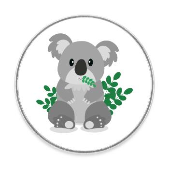 koala - Runder Kühlschrankmagnet - Weiß - Vorne