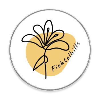 Fichtelhills Blume flower Fichtelgebirge - Round  fridge magnet - white - Front