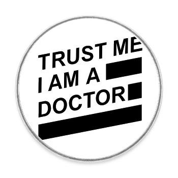 Doctor - Round  fridge magnet - white - Front