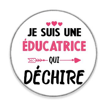 Je Suis Une Éducatrice Qui Déchire - Magnet rond - blanc - Devant