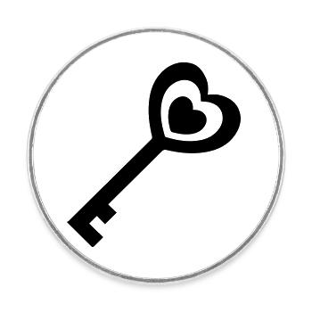 Schlüssel herz hochzeit - Runder Kühlschrankmagnet - Weiß - Vorne