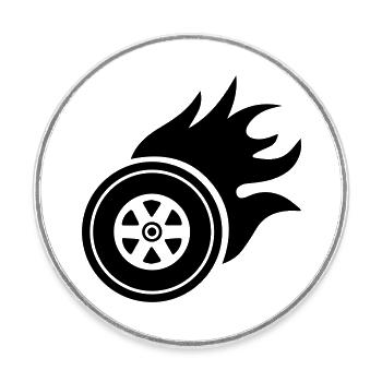 Tires fire - Round  fridge magnet - white - Front