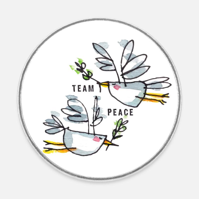 Peace / Flying for Peace – Team Peace - Round  fridge magnet - white