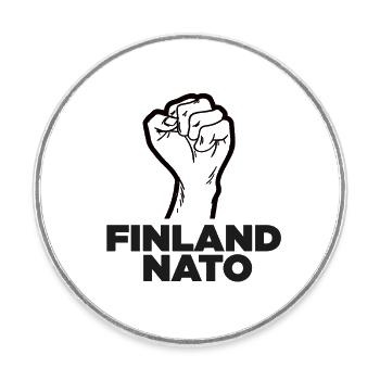 Finnland Nato! - Runder Kühlschrankmagnet - Weiß - Vorne