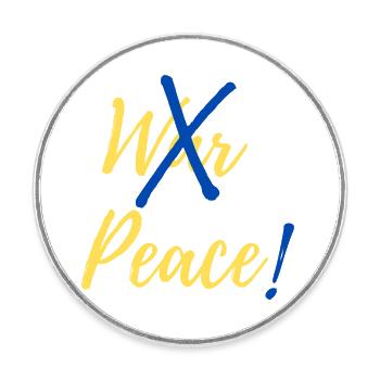 Arrêtez la guerre, faites la paix en Ukraine - Magnet rond - blanc - Devant