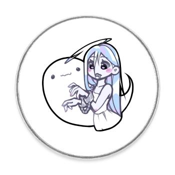 Spirit Anime Girl - Round  fridge magnet - white - Front