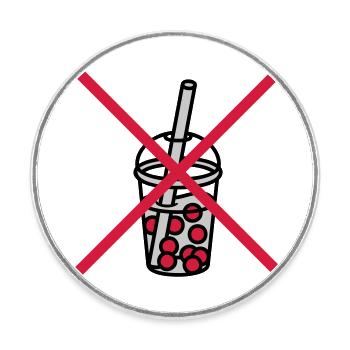 Shield Bubble Tea forbidden - Round  fridge magnet - white - Front