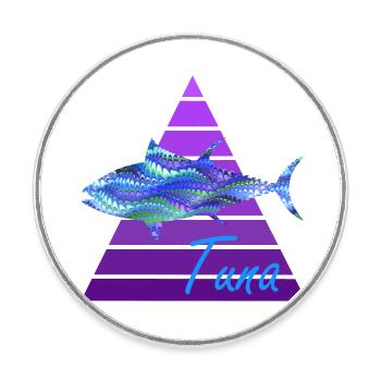 tuna e 103 - Round  fridge magnet - white - Front