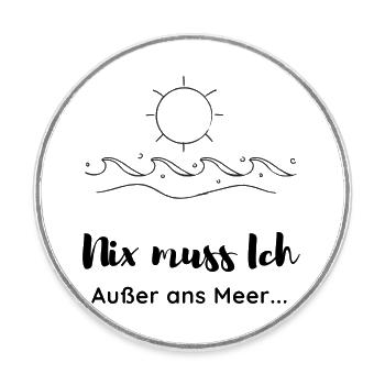 Meer - Runder Kühlschrankmagnet - Weiß - Vorne