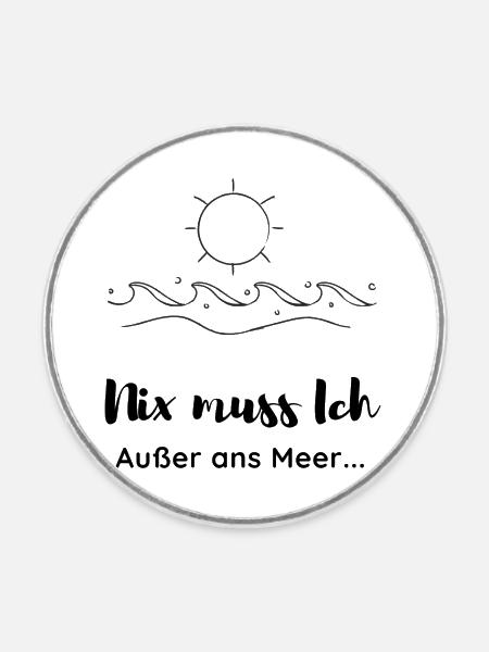 Meer - Runder Kühlschrankmagnet - Weiß