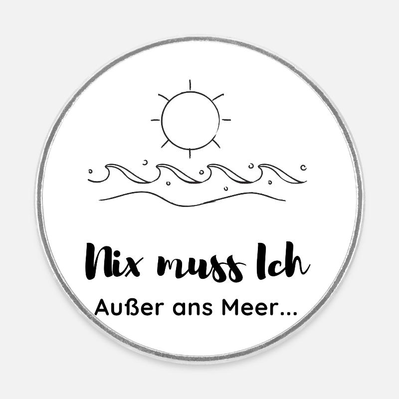 Meer - Runder Kühlschrankmagnet - Weiß