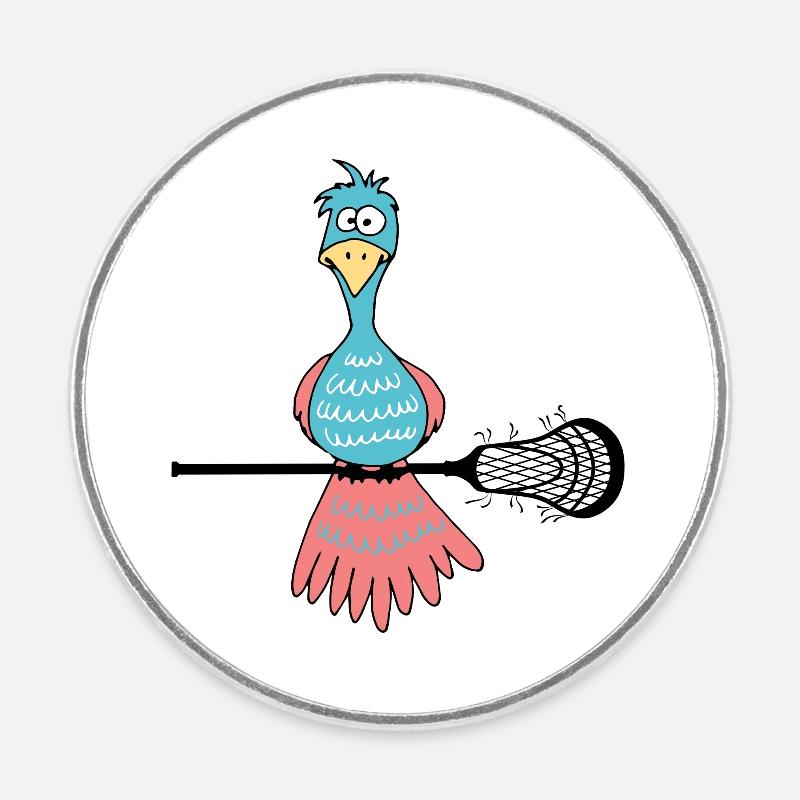 lacrosse lax lacrosse racket lacrosse player - Round  fridge magnet - white