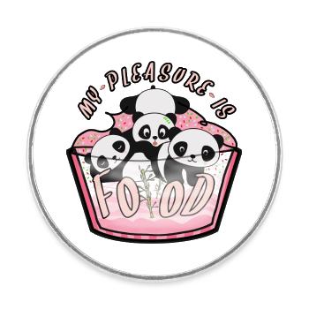 Pandas - Round  fridge magnet - white - Front