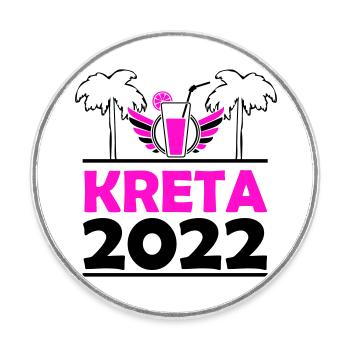 Kreta 2022 - Runder Kühlschrankmagnet - Weiß - Vorne