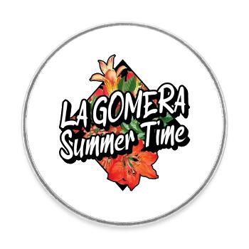 La Gomera Sommer Sonne Strand Meer Palmen - Runder Kühlschrankmagnet - Weiß - Vorne