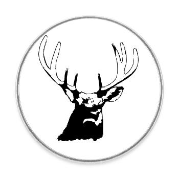 Hirschkopf im Herbst Hirsch Geweih Bock Reh Vektor - Runder Kühlschrankmagnet - Weiß - Vorne