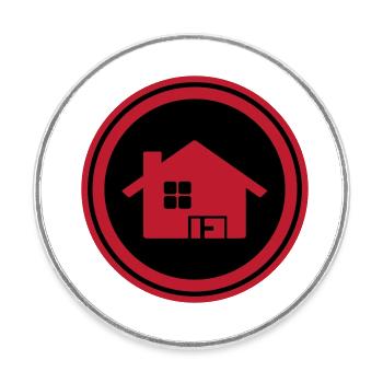 House Property - Round  fridge magnet - white - Front