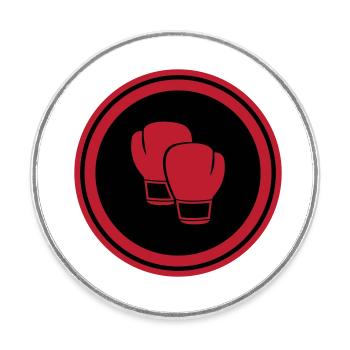 Boxhandschuhe - Runder Kühlschrankmagnet - Weiß - Vorne