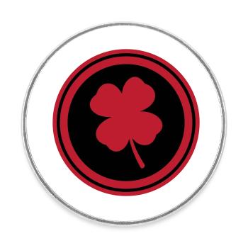 Symbole du trèfle - Magnet rond - blanc - Devant