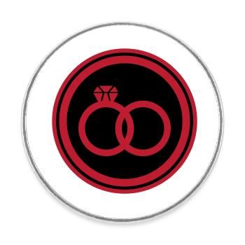 Anneaux de mariage Bague de mariage - Magnet rond - blanc - Devant