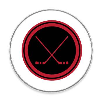 Eishockey hockeyschläger - Runder Kühlschrankmagnet - Weiß - Vorne