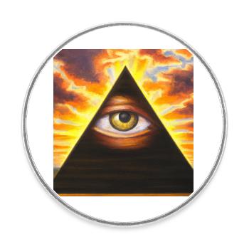 Illuminati Eye - Round  fridge magnet - white - Front