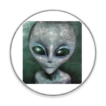 Alien - Round  fridge magnet - white - Front