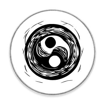 Yin Yang Signe Symbole Paix Bonheur Vecteur 9 - Magnet rond - blanc - Devant