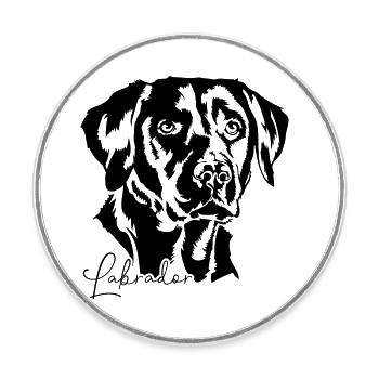 LABRADOR RETRIEVER Hunde Hund Labbi Wilsigns - Runder Kühlschrankmagnet - Weiß - Vorne