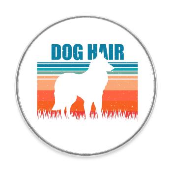 Belgian Shepherd - Round  fridge magnet - white - Front