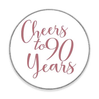 Prost auf 90 Jahre 90. Geburtstag - Runder Kühlschrankmagnet - Weiß - Vorne