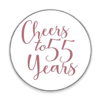Prost auf 55 Jahre 55. Geburtstag - Runder Kühlschrankmagnet - Weiß - Vorne