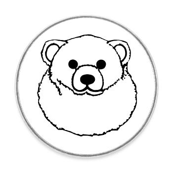 Eisbär Bär polar Tier Schnee weiß Arktis Vektor - Runder Kühlschrankmagnet - Weiß - Vorne