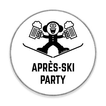 Après-Ski Party (Beer / Caricature / 1C) - Round  fridge magnet - white - Front