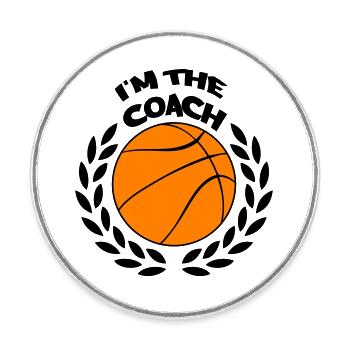 Le basketball chez The Coach - Magnet rond - blanc - Devant