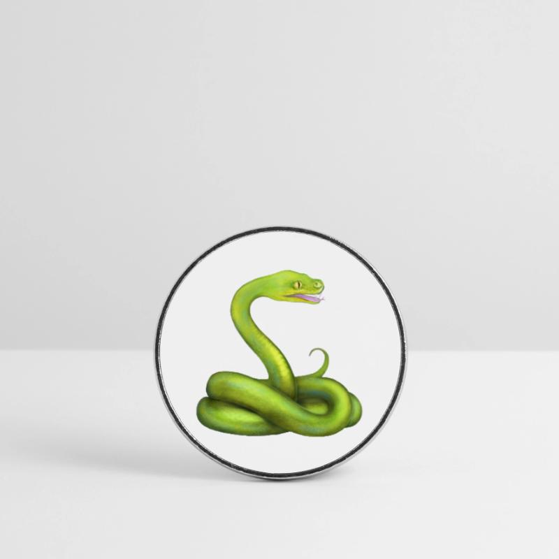 L’animal de la jungle du serpent python vert Magnet rond