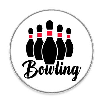 bowling - Round  fridge magnet - white - Front