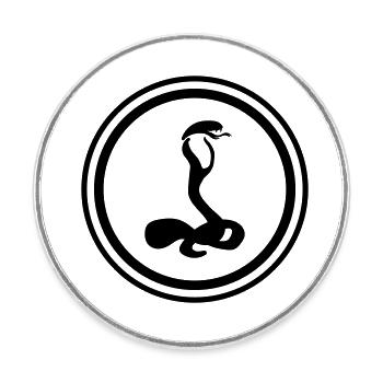 Cobra serpent - Magnet rond - blanc - Devant