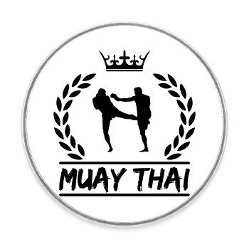 Muay Thaï - Magnet rond - blanc - Devant