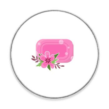 Savon Lady Savonnerie Savonneuse - Magnet rond - blanc - Devant