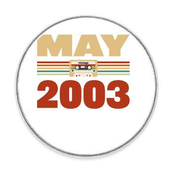 20. Geburtstag Mai Jahrgang 2003 Geschenkidee - Runder Kühlschrankmagnet - Weiß - Vorne