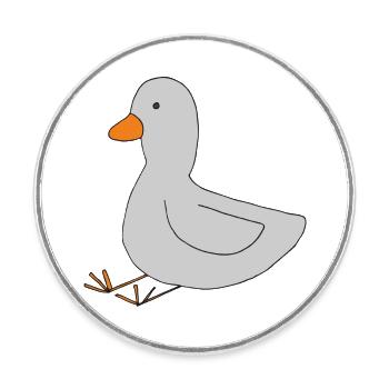 ente grau - Runder Kühlschrankmagnet - Weiß - Vorne