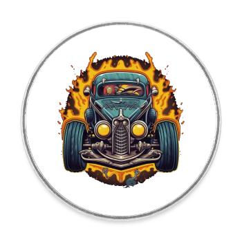 Turbo atomic 3 - Runder Kühlschrankmagnet - Weiß - Vorne
