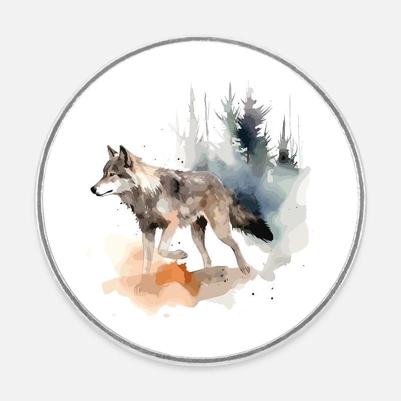 Wolf Wolf Head Scratch Marks Claws Wild Forest Hunter - Round  fridge magnet - white