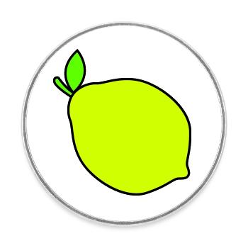 lemon - Round  fridge magnet - white - Front